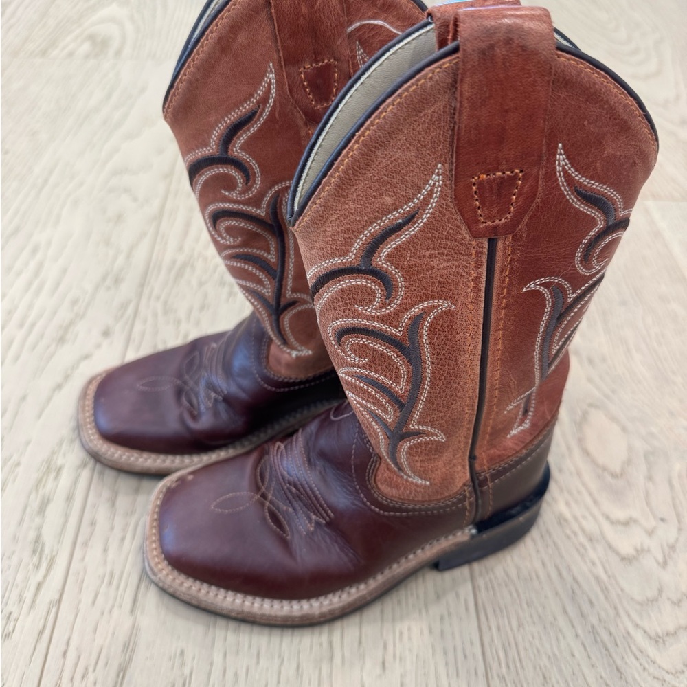 Old West Kids Boots in Brown and Tan